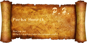 Perka Henrik névjegykártya